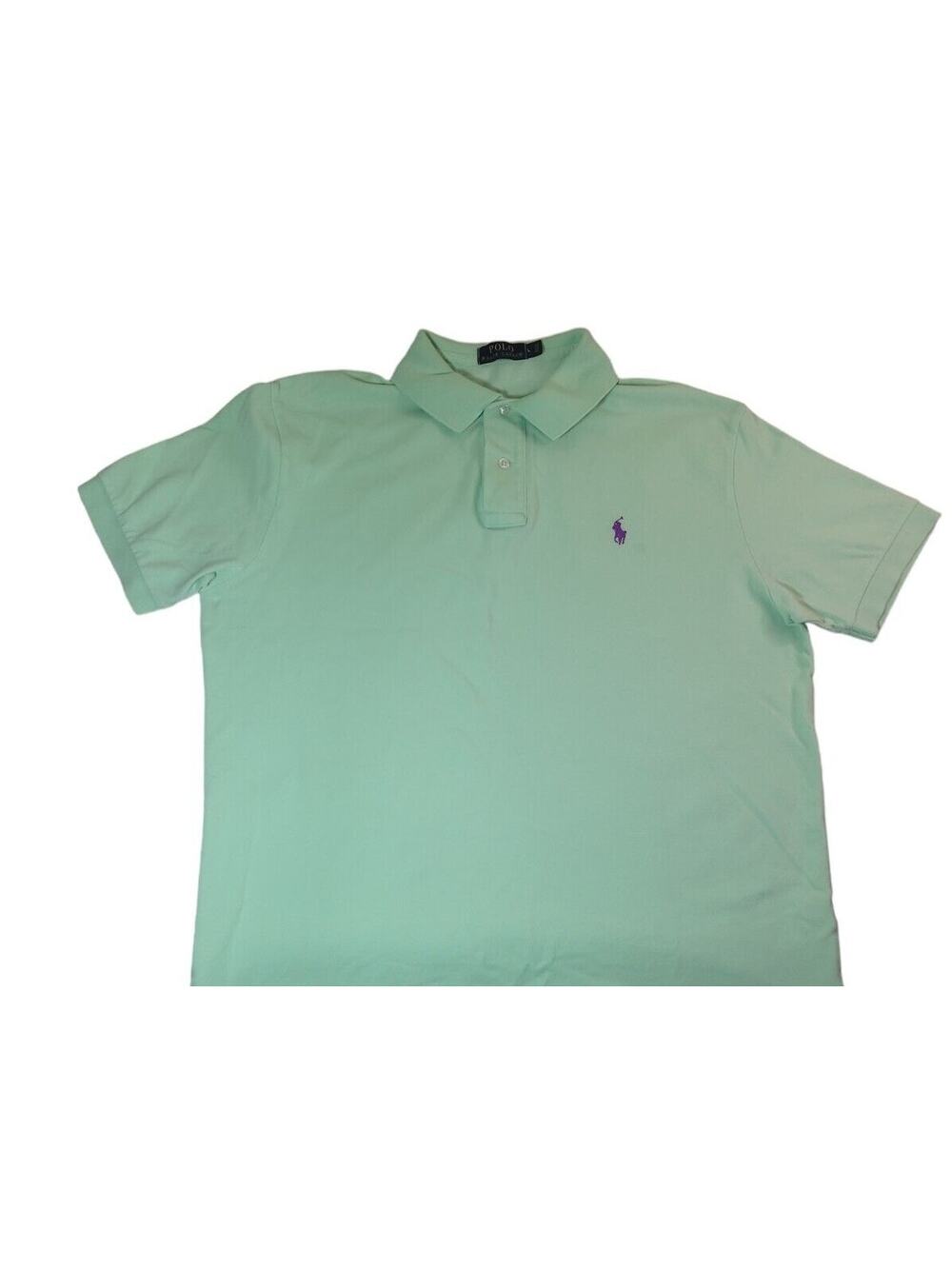 Ralph Lauren Green Polo Purple Pony Preppy Heritage Classic L